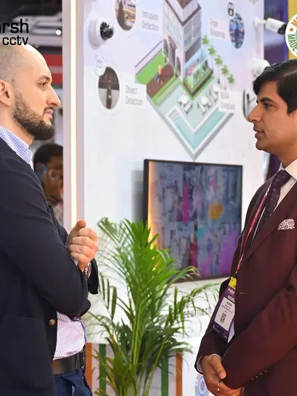 An international delegate in conversation with my team at IndiaSoft & Convergence 2025. These events are a platform for me to take 'Made in India' technology to the world.