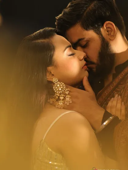 For pre-wedding photoshoots, I create romantic and camera-ready makeup. This look features soft, luminous skin and defined eyes that capture beautifully, ensuring the couple's love story is told with elegance.
