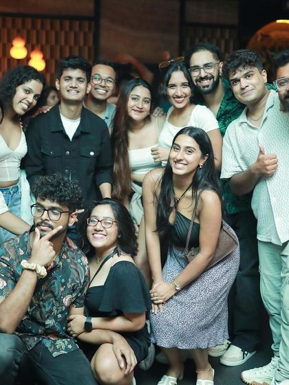 All smiles from this group enjoying their Saturday night.