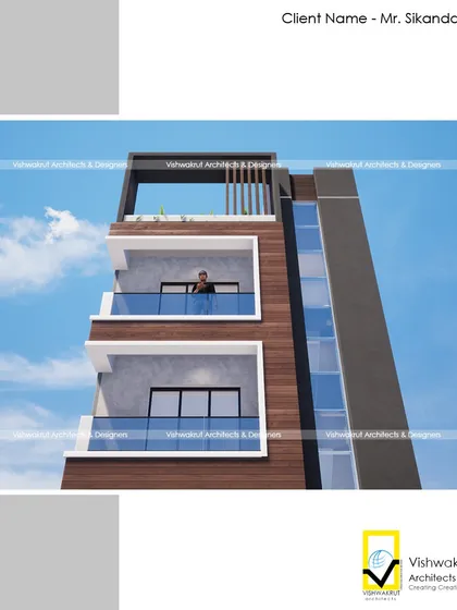 We designed this 3BHK house on a tiny plot of just 17x28 feet in Roha. The vertical design maximizes space, incorporating balconies and large windows to ensure the home feels open and airy despite its small footprint.