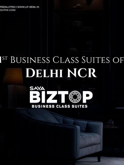 Presenting the first business class suites in Delhi NCR. This image sets a tone of sophistication and exclusivity, introducing Saya Biztop as a premier destination for discerning professionals.