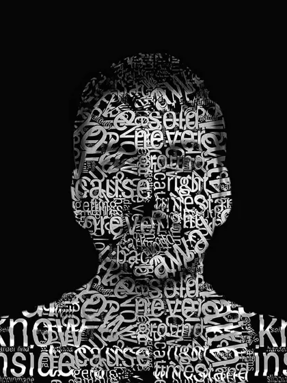 This silhouette is another powerful example of our Word Cloud Art. The effect can be stylized in many ways, offering a creative and sophisticated alternative to a standard photograph for your event attendees.