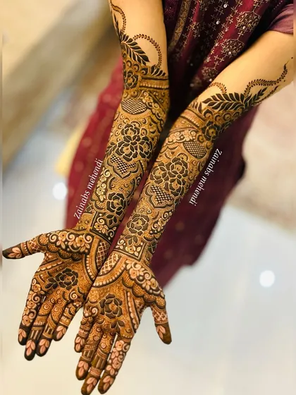 The complete look for this bride, with both arms beautifully adorned.