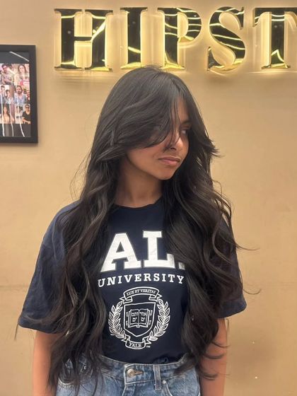 Another angle of a client's new haircut, showing how the layers fall to create a beautiful, flowing look.