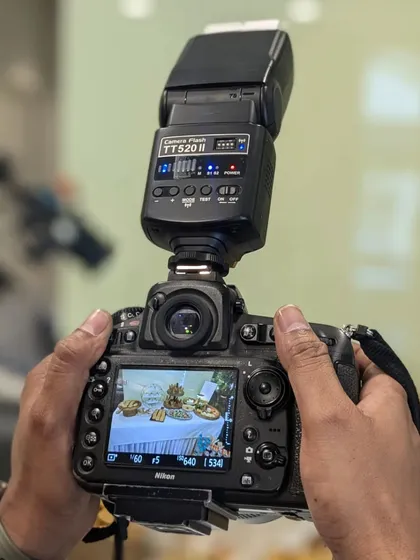 Lights, camera, action. A behind-the-scenes shot from the CD Lush clinic event, where we are capturing the details of the elegant food display.