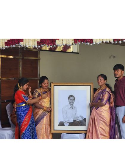 The emotional moment of unveiling a memorial portrait. Art has a unique power to evoke memories and emotions, and I am humbled to be a part of that.