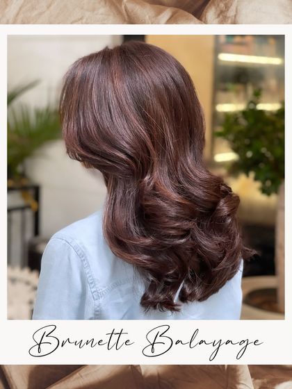 Brunette balayage perfection by our Art Director. This look is a favorite among our clients for its subtle yet transformative effect.