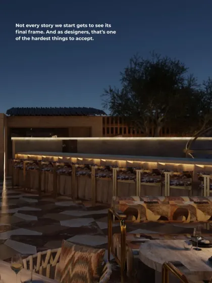 Not every story we start gets to see its final frame. This image of the Zuvaah rooftop at night captures the bittersweet beauty of an uncompleted project, a lesson in learning when to hold on and when to let go.