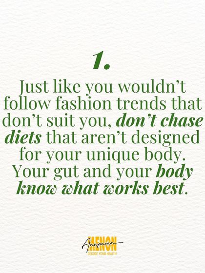 Just like you wouldn't follow fashion trends that don't suit you, don't chase diets that aren't designed for your unique body.