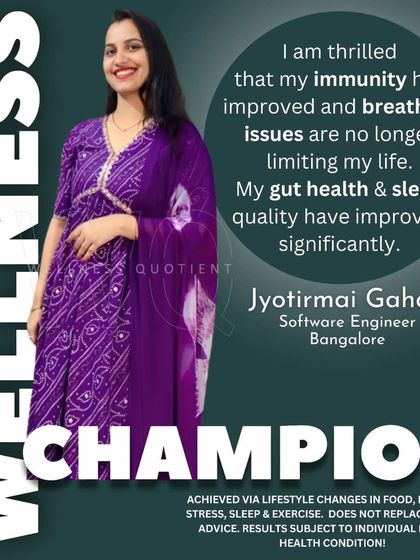 After recovering from Dengue, Jyotirmai struggled with low immunity and poor gut health. Through small, powerful changes, she rebuilt her strength, improved her digestion, and now feels energetic and resilient.