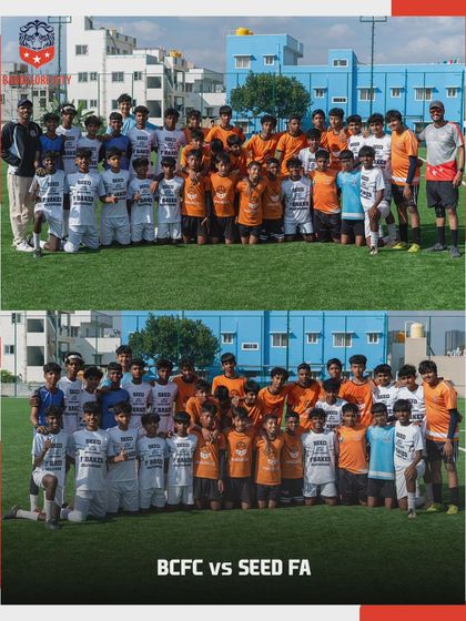 Our U15 and U17 squads after a friendly match against SEED FA from Kerala. We believe in testing our players against strong opposition.