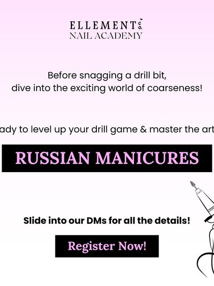 Ready to master the art of Russian Manicures? My workshop dives deep into the world of drill bits and coarseness to help you level up your drill game. Register now for all the details.