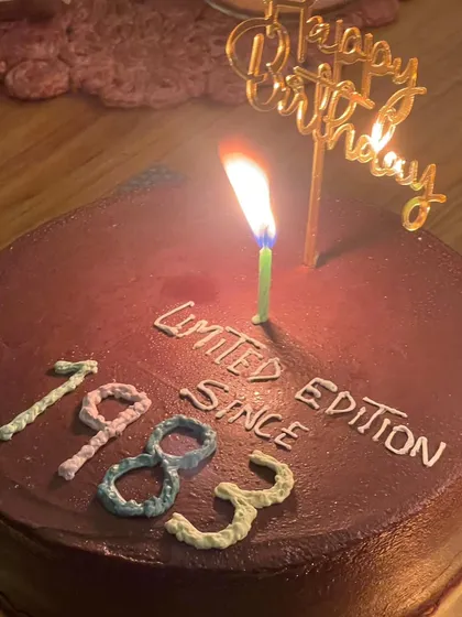 I love creating cakes for milestone birthdays. This one was a special "Limited Edition Since 1983" order, featuring a rich chocolate ganache cake with custom lettering to make the celebration extra memorable.