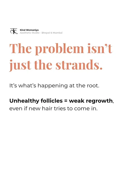 The problem isn't just the strands you see falling. The real issue is at the root. Unhealthy or clogged follicles lead to weak regrowth, which means new hair struggles to come in strong and healthy.