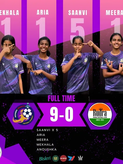 A dominating 9-0 performance by our girls in the SFL league against Rudra FC.