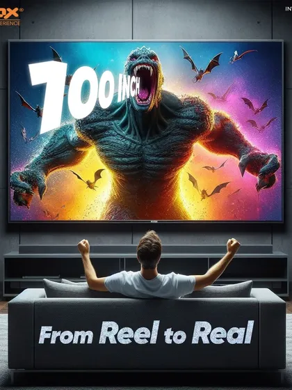 For the ultimate home cinema, I offer screens as large as this 100-inch monster. Paired with a powerful home theatre system, it transforms your living room from just a room to a real movie-watching experience.