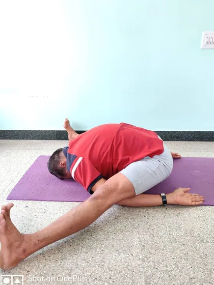A variation of Kurmasana (Tortoise Pose), focusing on one side. This helps to work into the hip and hamstring flexibility required for the full pose.