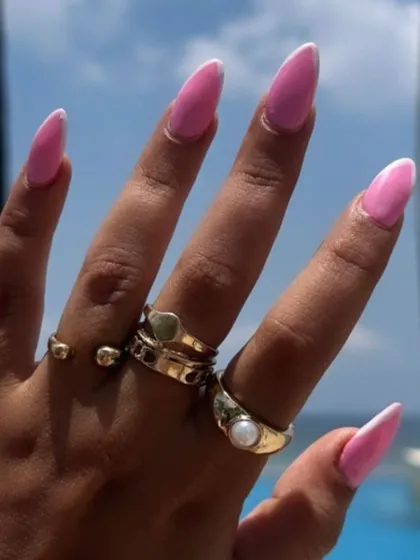 A client's vacation photo showing off her pink and white French manicure. I love seeing my work travel to beautiful places.