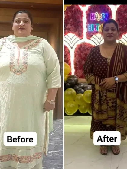 When Charanjeet Kaur first came to me, she had multiple heart-related issues and severe osteoarthritis pain that made walking difficult. Today, she is 20 kgs lighter and can do all the yoga exercises with ease. This is more than weight loss; this is healing.