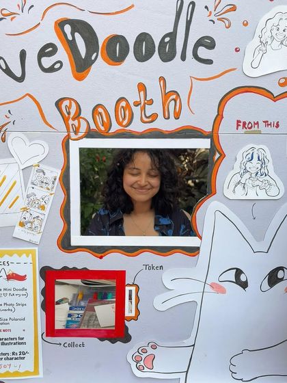This was a live doodle booth run by my friend at an art stall where I was also displaying my work. It's always great to be part of a creative community.