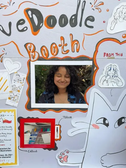 This was a live doodle booth run by my friend at an art stall where I was also displaying my work. It's always great to be part of a creative community.