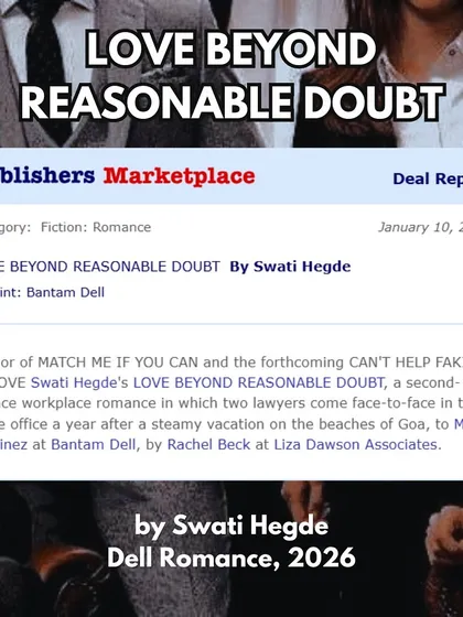 Announcing my third adult romance novel, *Love Beyond Reasonable Doubt*. It's a second-chance workplace romance about two lawyers who have a vacation fling and meet again a year later in the same office.
