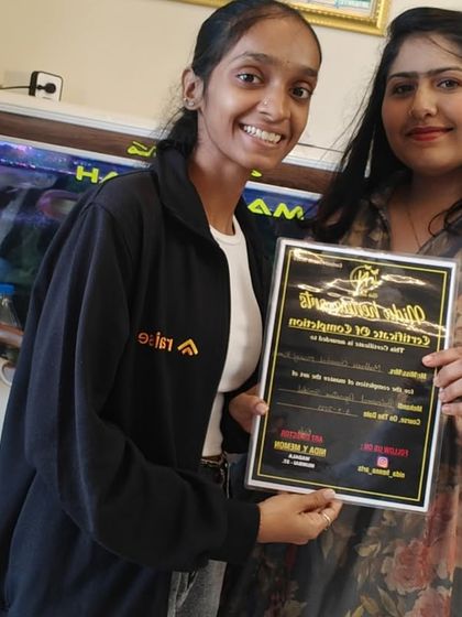 "Mehnat ka phal mil gaya." Handing over the certificate of completion is a moment of immense pride for both me and my student.