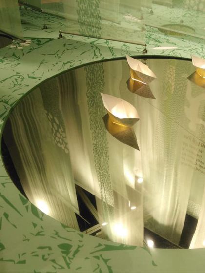 An installation for the 'Cherish' theme, where we created an experience of forest bathing through layered fabrics. Paper boats float on pools of reflection, inviting viewers to be present in the 'now' and find something worth cherishing in the moment.