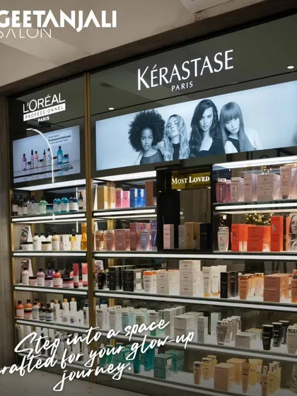 Step into a space crafted for your glow-up journey. Our Lokhandwala salon features beautifully lit shelves displaying our curated selection of L'Oréal Professionnel and Kérastase products.