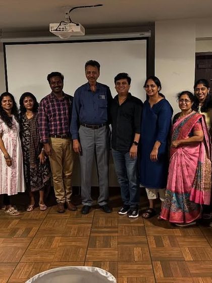 A group photo from our CME event. These sessions, led by eminent experts, strengthen our clinical excellence and our commitment to holistic Ayurvedic treatment.