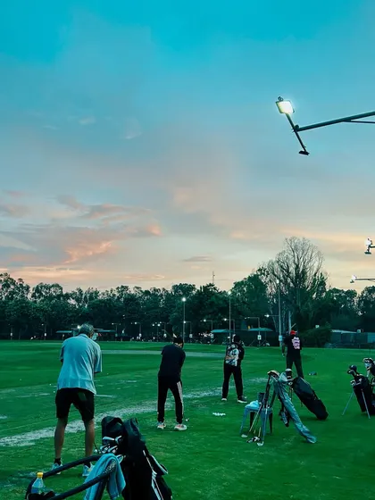 As dusk settles, the lights come on but the practice doesn't stop. The sky puts on a show for our evening grinders.