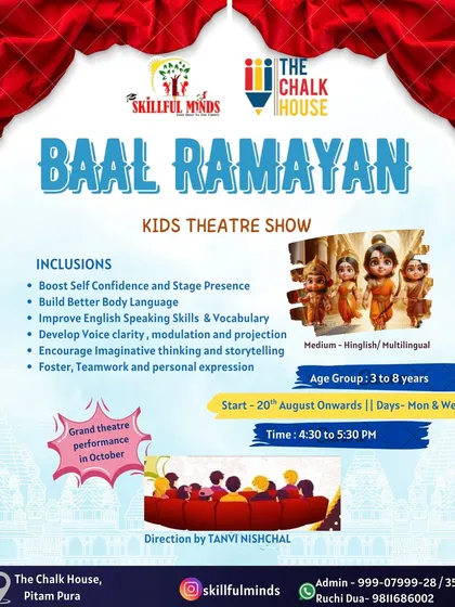 An overview of our Baal Ramayan kids theatre program at The Chalk House, Pitampura. We focus on building self-confidence, body language, and English speaking skills in a fun, multilingual environment.