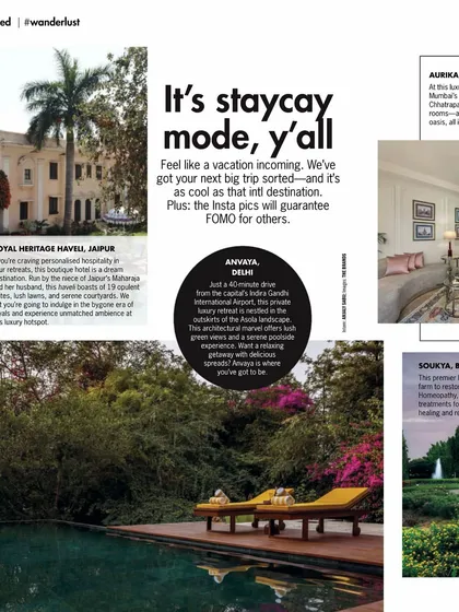 We were honored to be featured in Cosmopolitan magazine for their "It's staycay mode, y'all" list of exclusive retreats.