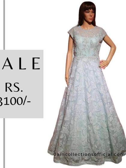 This beautiful light blue lace gown is available to buy for Rs. 3100. A perfect party wear outfit.