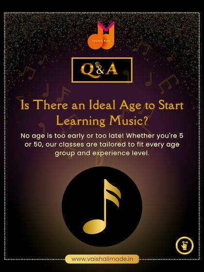 This is part of a Q&A series answering frequently asked questions. This one addresses the ideal age to start learning music, reassuring users that our classes are tailored for every age and experience level.