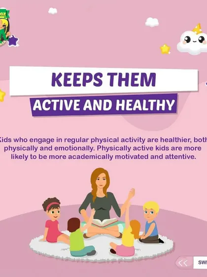 Regular physical activity is essential. My play zone keeps kids active and healthy, which also helps them be more motivated and attentive academically.