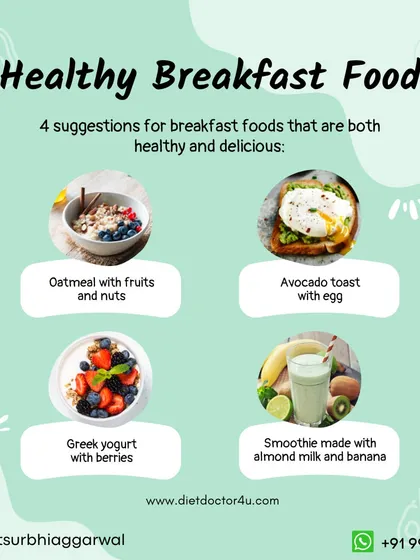 Starting your day right is essential. I suggest healthy and delicious breakfast options like oatmeal with fruits, avocado toast with egg, or a smoothie to provide sustained energy.