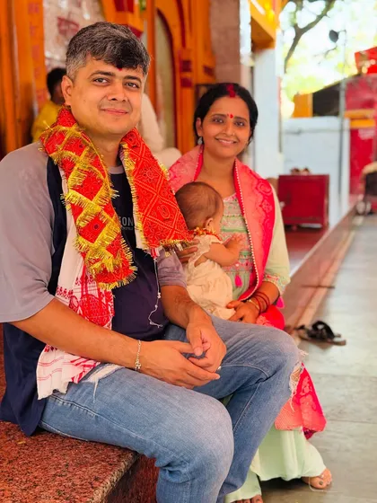 My spiritual practice is deeply connected to my family and traditions. Here we are, sharing a moment of peace at the sacred Naimisharanya. This grounding in personal and spiritual life is the foundation from which I offer all my guidance.
