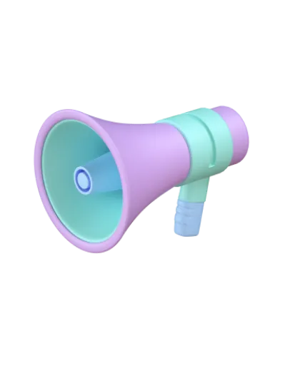a 3d icon of a megaphone, suitable for an 'announcements' or 'marketing' feature. i can create icons in various styles to match the product's overall aesthetic.