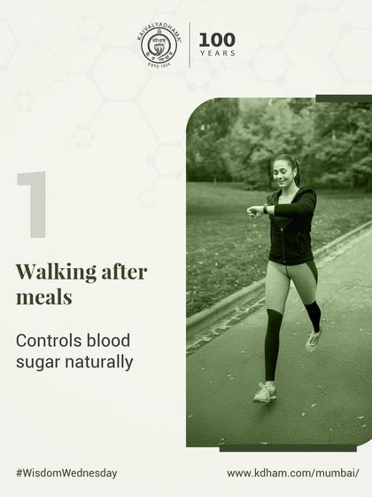 A simple habit like a short walk after meals can help control blood sugar levels naturally, aiding in digestion and preventing post-meal slumps.