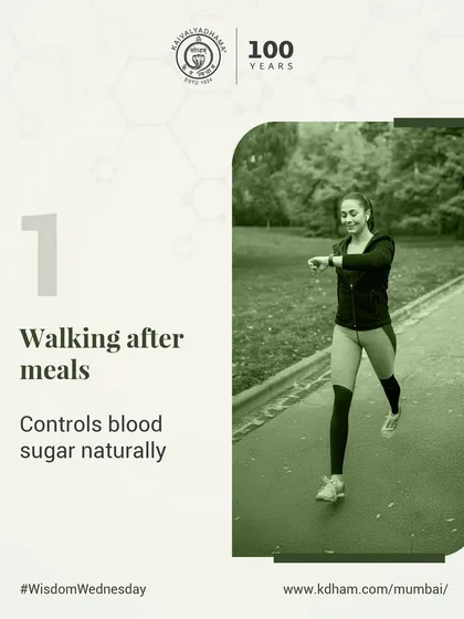 A simple habit like a short walk after meals can help control blood sugar levels naturally, aiding in digestion and preventing post-meal slumps.