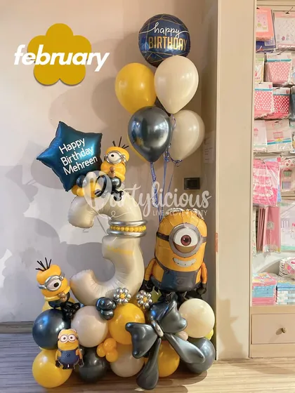 Go bananas for this 3rd birthday! A fun and playful Minions-themed number bouquet, perfect for a little one who loves the cheerful yellow characters.