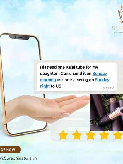 We always do our best to help our customers. This client needed a natural kajal for her daughter urgently, and we were happy to make it happen. It’s reviews like this that make it all worthwhile.