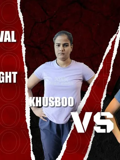 The official fight poster for Heena's flyweight match at the Beach Fight Night. The anticipation before a fight is part of the journey.
