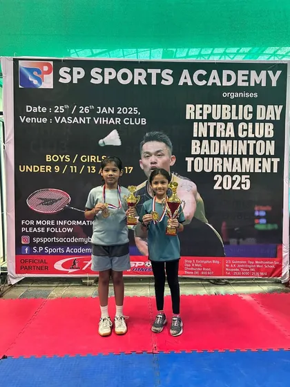 Finalists from one of the girls' categories at the Republic Day tournament.
