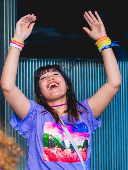 A guest dancing with joy.