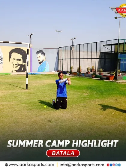 Students practicing catching drills during the summer camp. These fundamental skills are the building blocks of a great fielder.
