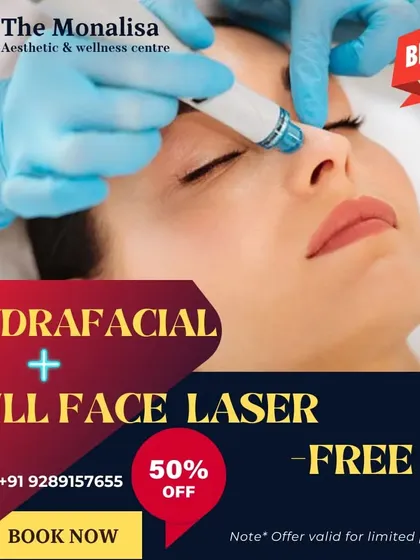 Take advantage of our big sale, where you receive a full face laser treatment for free with the purchase of a HydraFacial. This combination is excellent for improving skin tone, texture, and achieving a youthful glow.