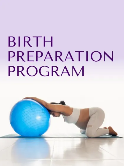 My Birth Preparation Program uses tools like the birth ball to help you practice labor positions that can make your experience smoother and more comfortable.