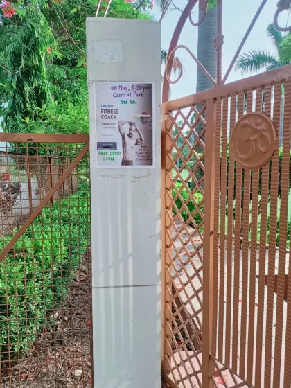 Spreading the word about a fitness event in a local park. I also conduct group sessions and events in societies.